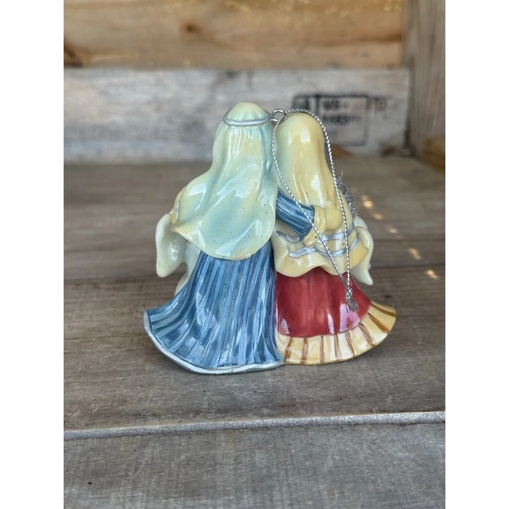 Resin Nativity Scene Christmas Ornament Jesus, Joseph, Mary‎ And Snowmen Angels